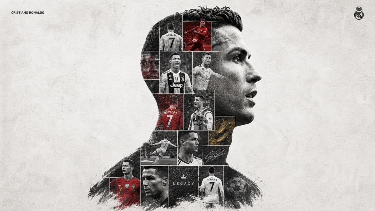 Football legacy photo grid poster generated from a prompt.