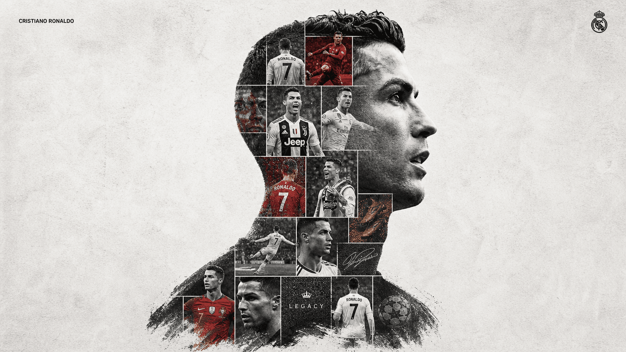 Football legacy photo grid poster generated from a prompt.