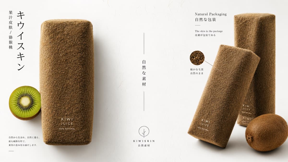 Ideogram 4.0 Kiwi Skin natural packaging product promotion example