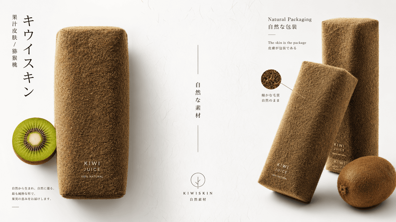 Ideogram 4.0 Kiwi Skin natural packaging product promotion example